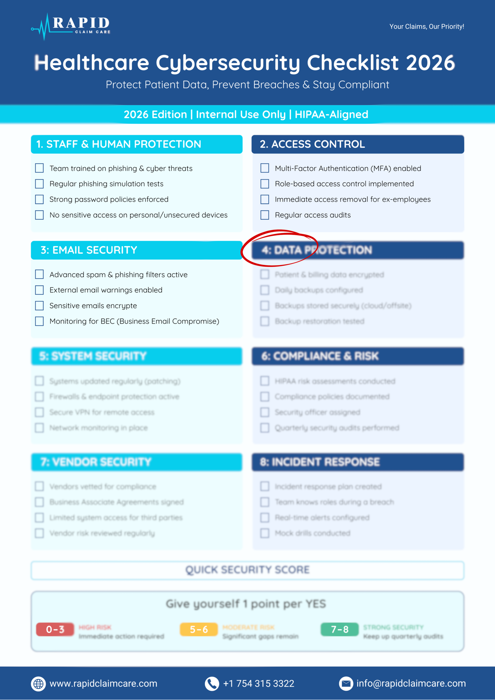 Healthcare Cybersecurity Checklist 2026 - By Rapid ClaimCare