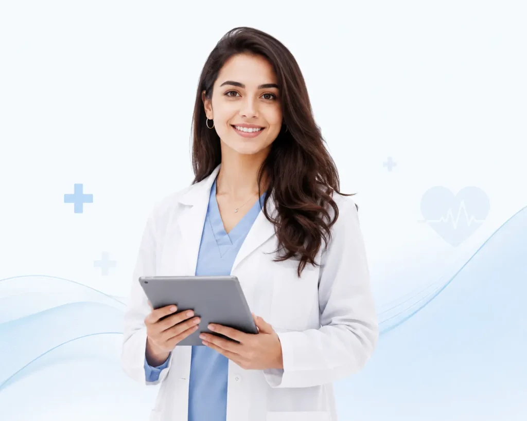 Doctor examining a female patient during a medical consultation