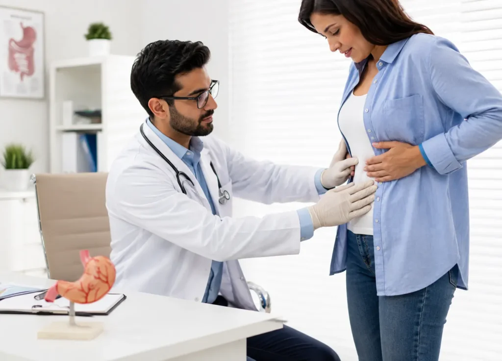 Healthcare professionals working together in a modern office